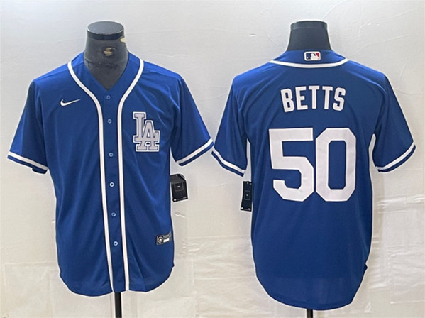 Los Angeles Dodgers #50 Mookie Betts Blue Cool Base Stitched Jersey